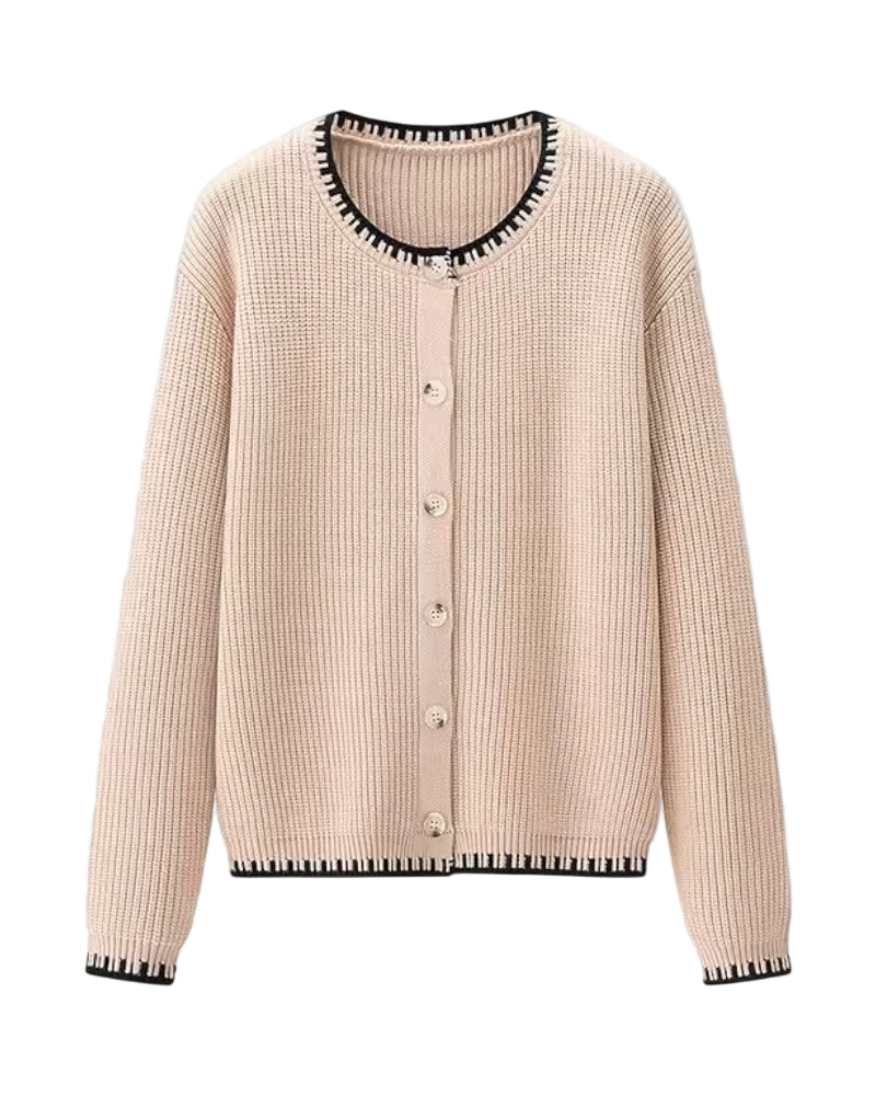 Kvinders Strikket Cardigan Rund Hals