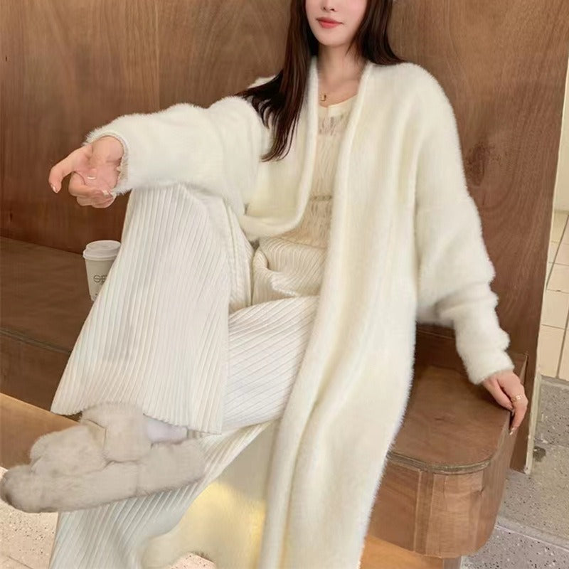 Kvinders Strikket Cardigan – Blød Fleece – Oversized Pasform