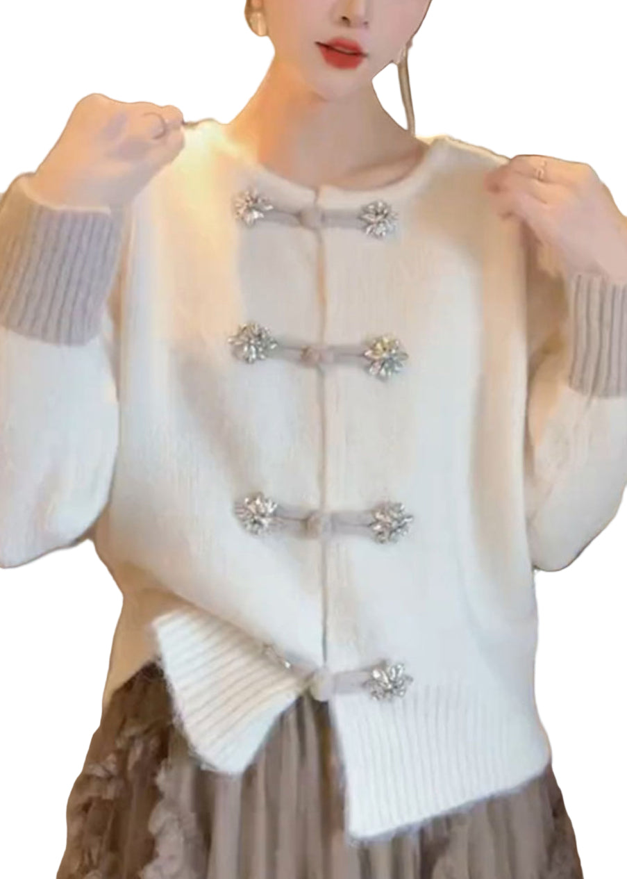 Kvinders Strikket Cardigan med O-hals