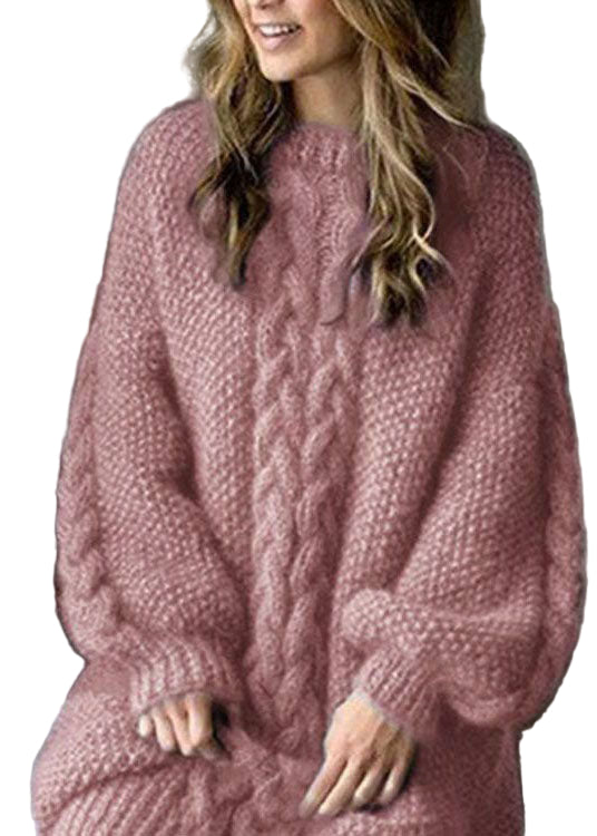 Kvinders Strikket Sweater Kjole Klassisk Stil