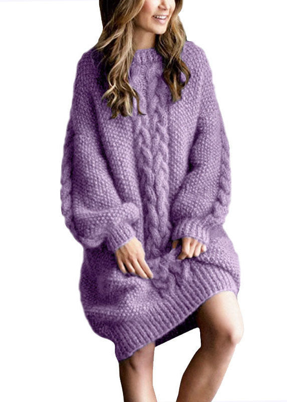 Kvinders Strikket Sweater Kjole Klassisk Stil