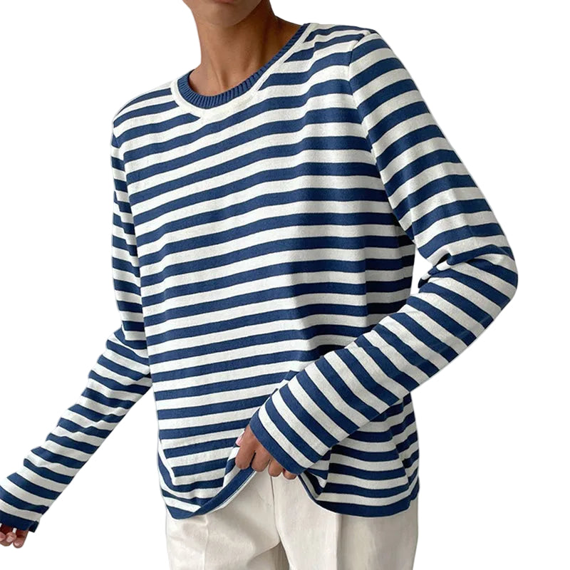 Kvinders T-shirt med Striber til Efteråret