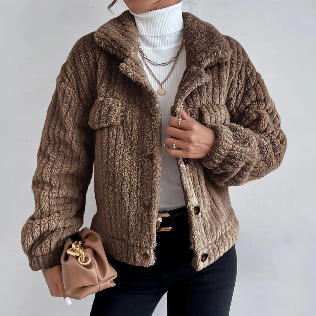 Kvinders Teddy Coat Faux Shearling Oversized Fit