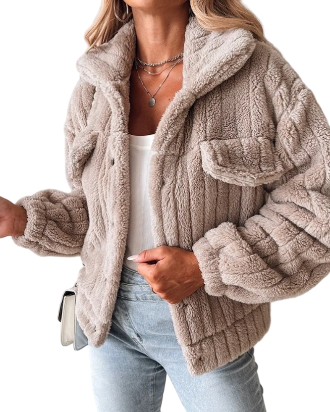 Kvinders Teddy Coat Oversized Fit