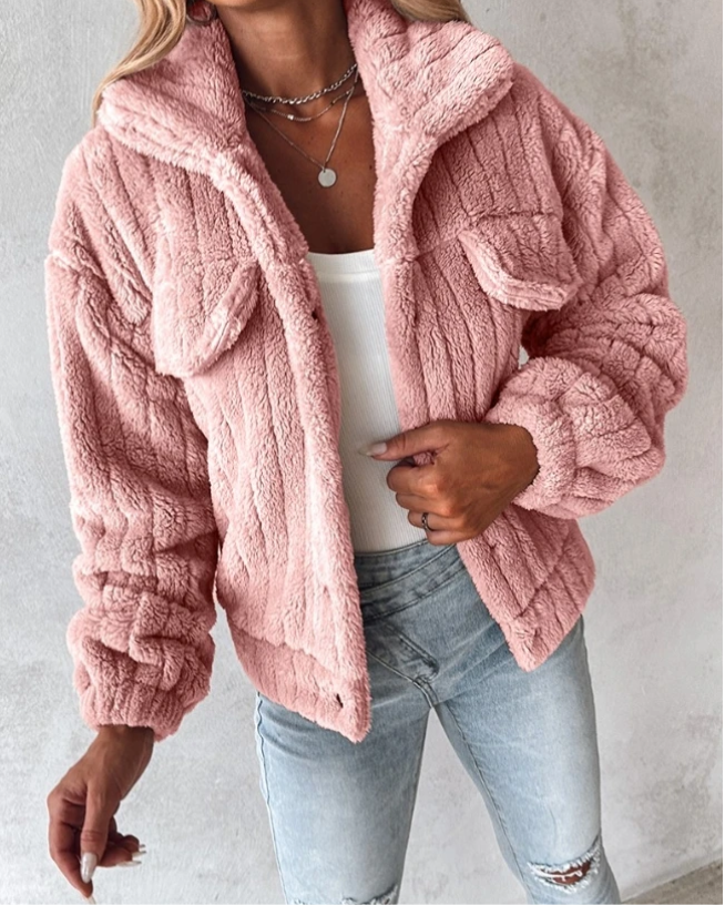 Kvinders Teddy Coat Oversized Fit