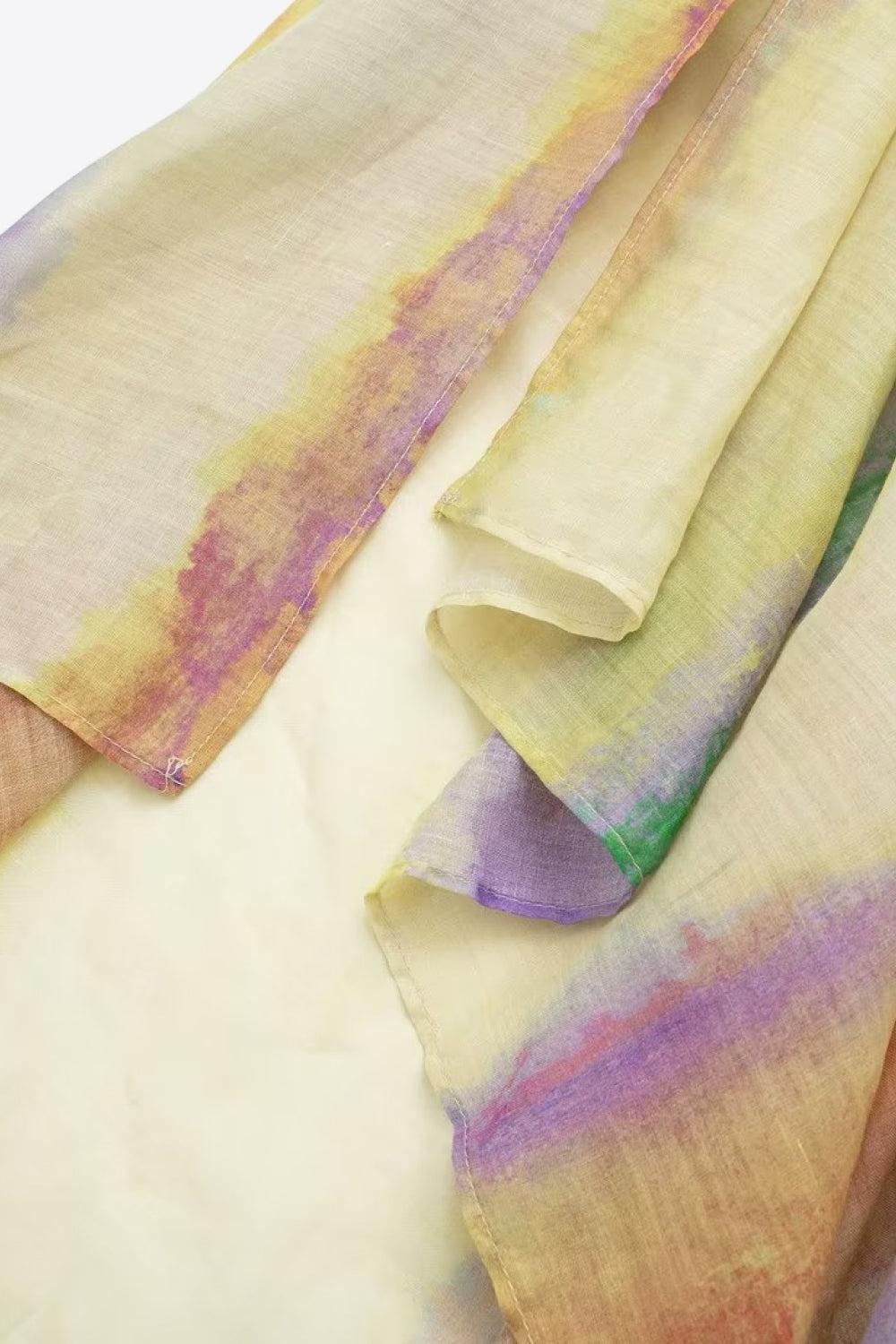 Kvinders Tie-Dye Langærmet Skjorte og Bundet Nederdel Sæt