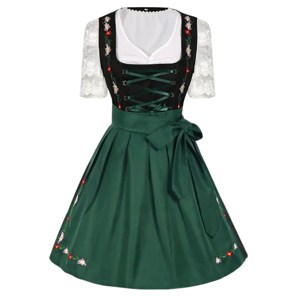 Kvinders Traditionelle Oktoberfest Kjole med Blomsterbroderi