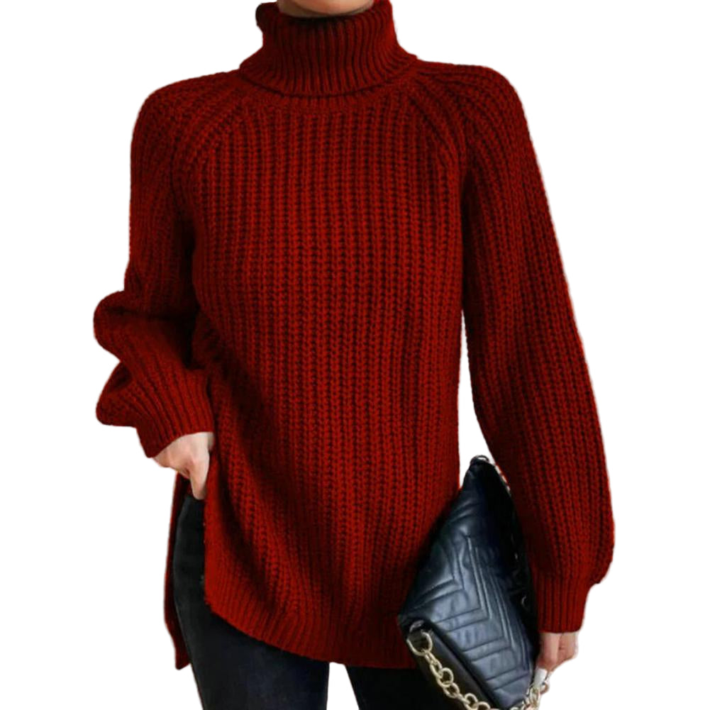 Kvinders Turtleneck Sweater Ribbet Uld Strik