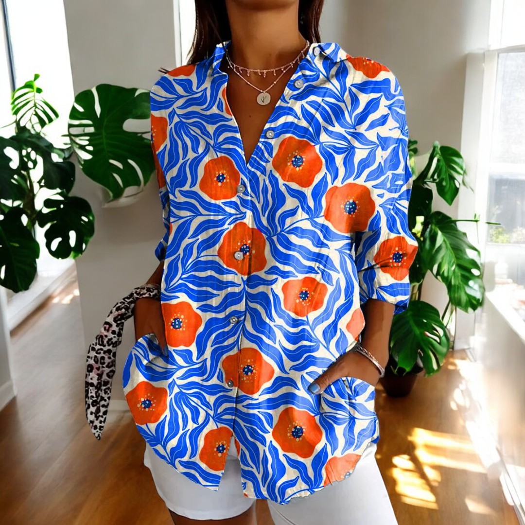 Kvinders Vintage Bluse i Smukke Farver