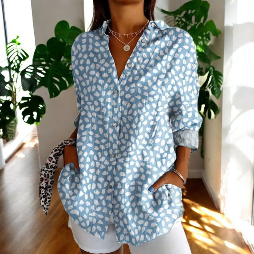 Kvinders Vintage Bluse i Smukke Farver