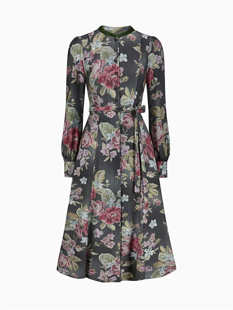 Kvinders Vintage Dirndl Kjole med Blomstermønster