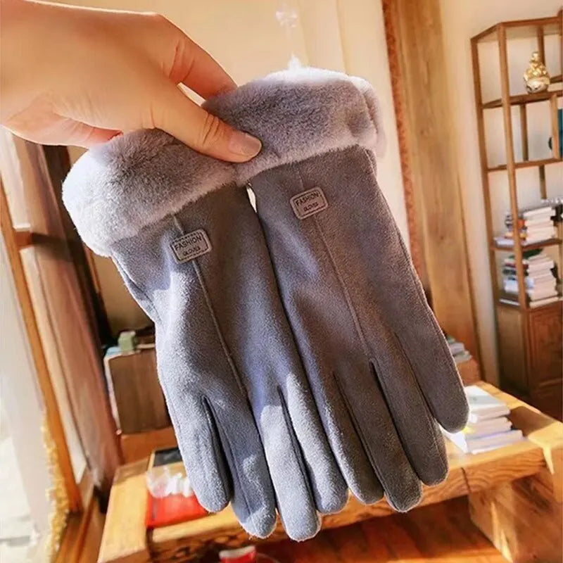 Kvinders Vinterhandsker i Ruskind Stil