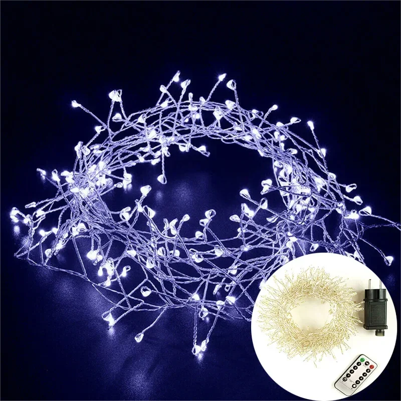 LED-julbelysning med silvertråd – upp till 1000 färgglada LED-lampor, IP44 för inom- och utomhusbruk