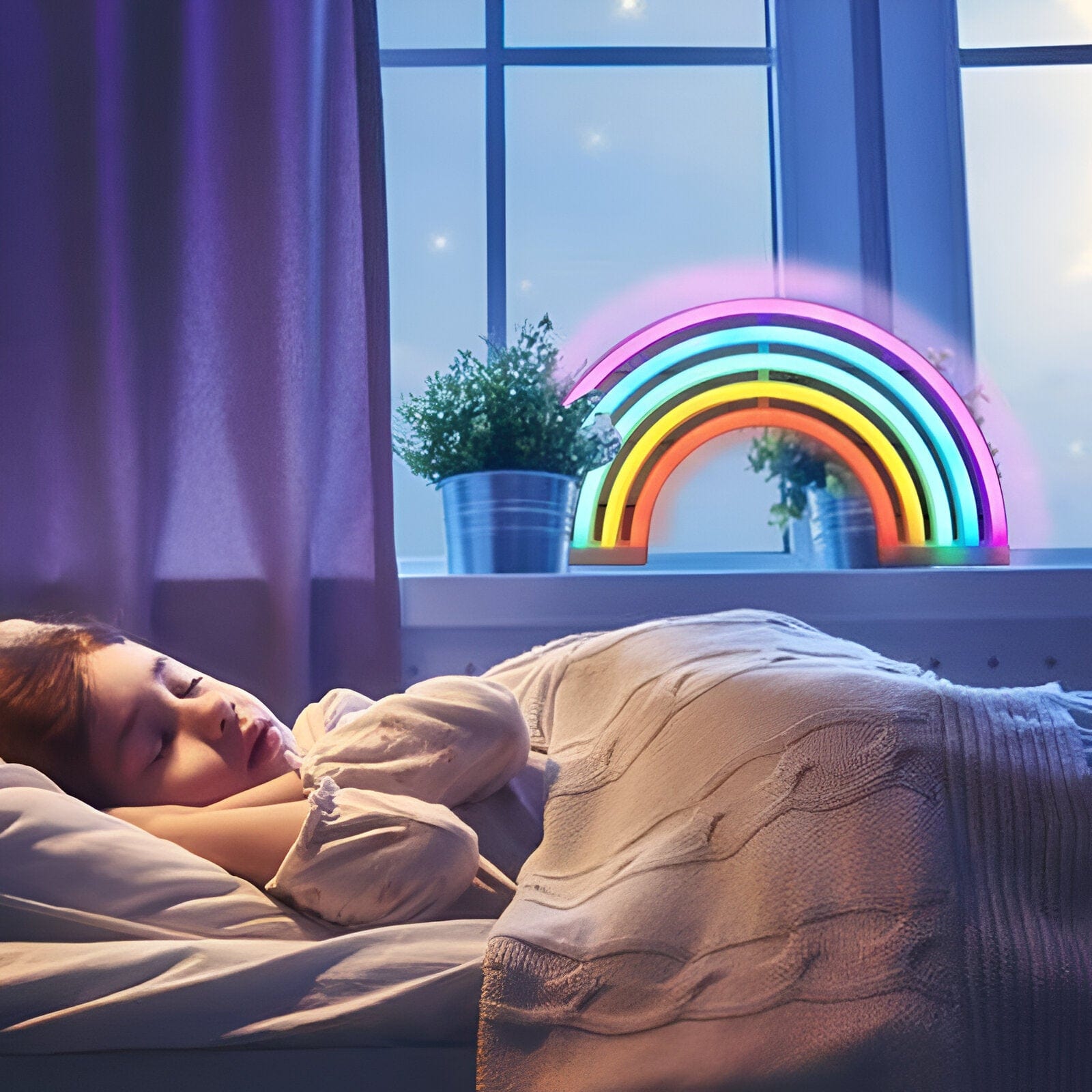 GlowBow - Sødt LED-regnbue-neonskilt til væg- og bordudstilling