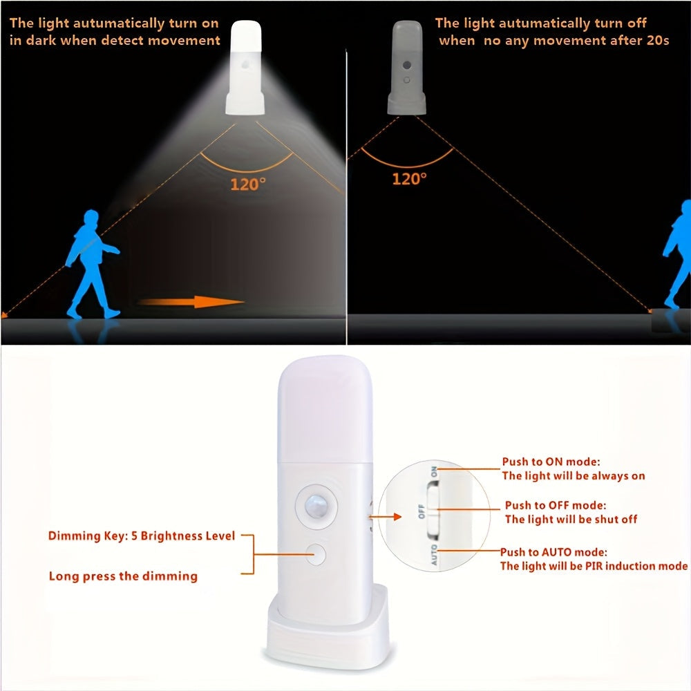 LED Natlampe med Bevægelsessensor Justerbar Lysstyrke