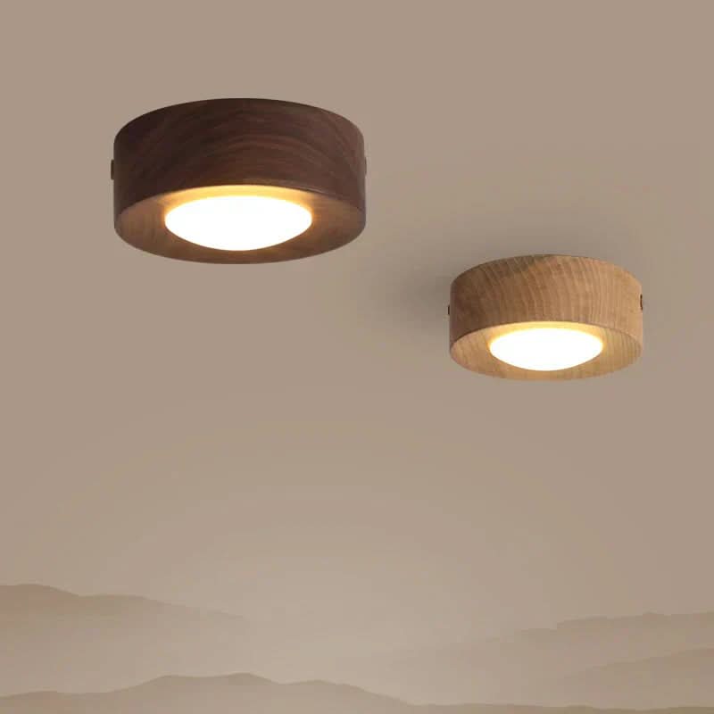 Loftlampe i Valnød med LED Belysning