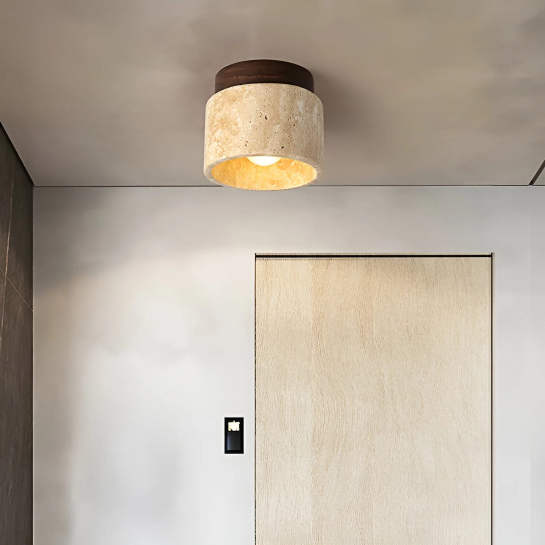 Loftslampe i japansk stil med rustik charme