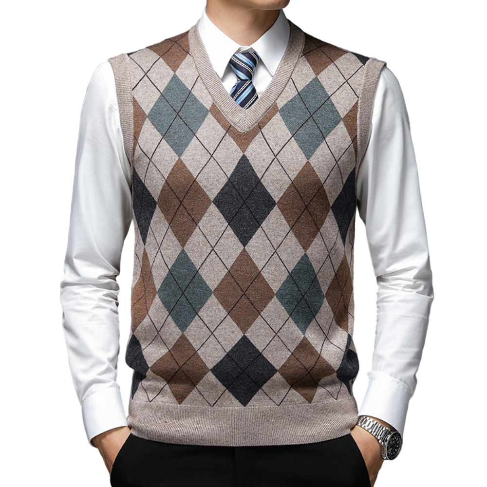 Mænds Ærmeløs Sweater V-Hals