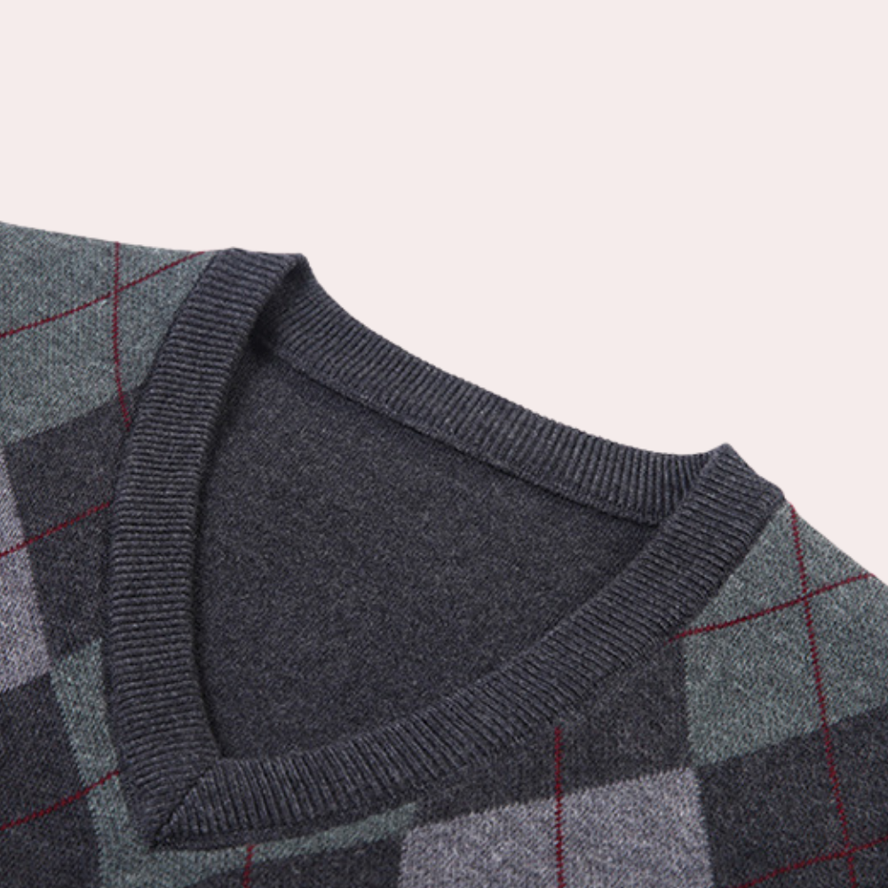 Mænds Ærmeløs Sweater V-Hals