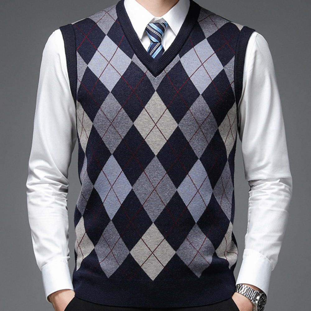Mænds Ærmeløs Sweater V-Hals