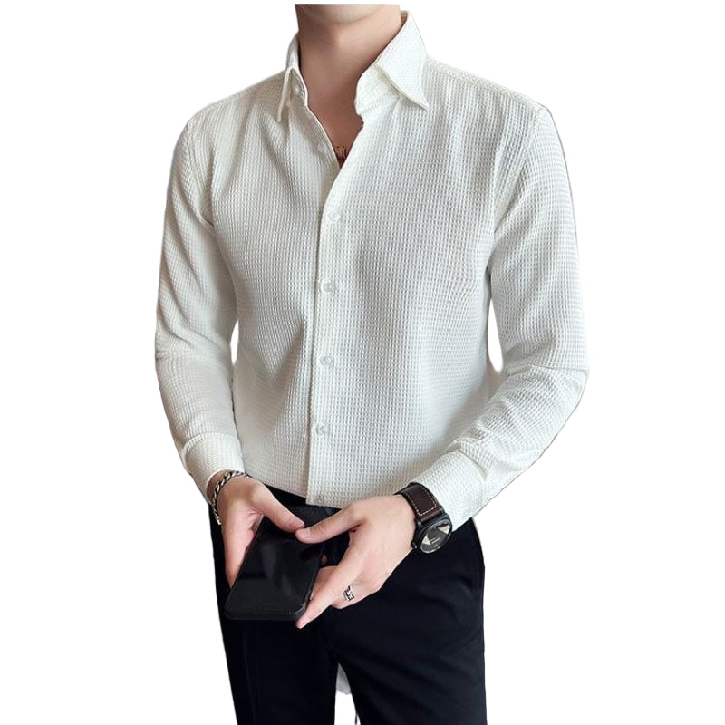 Herre Button-Up Skjorte Struktureret Stil
