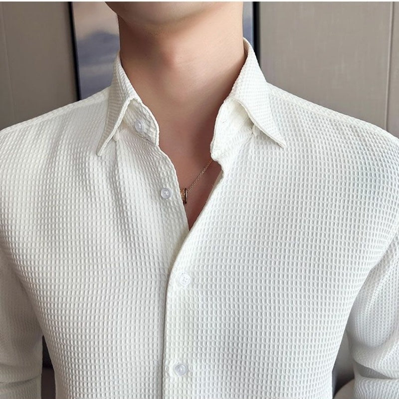 Herre Button-Up Skjorte Struktureret Stil