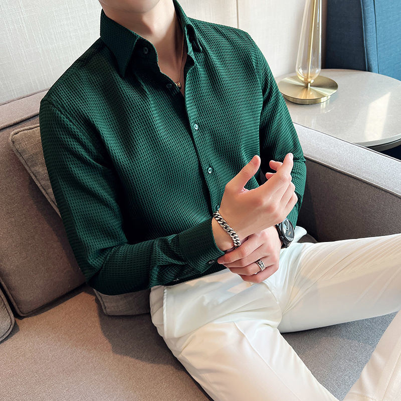 Herre Button-Up Skjorte Struktureret Stil
