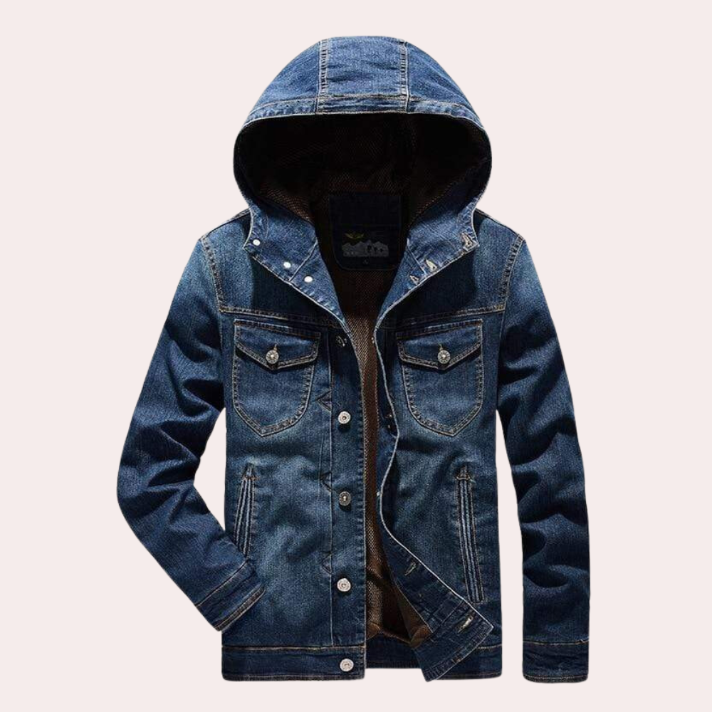 Herre Denim Jakke Casual Stil