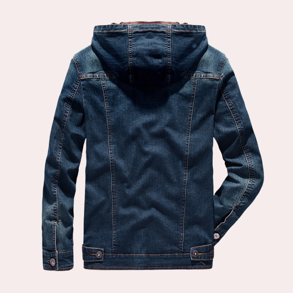 Herre Denim Jakke Casual Stil