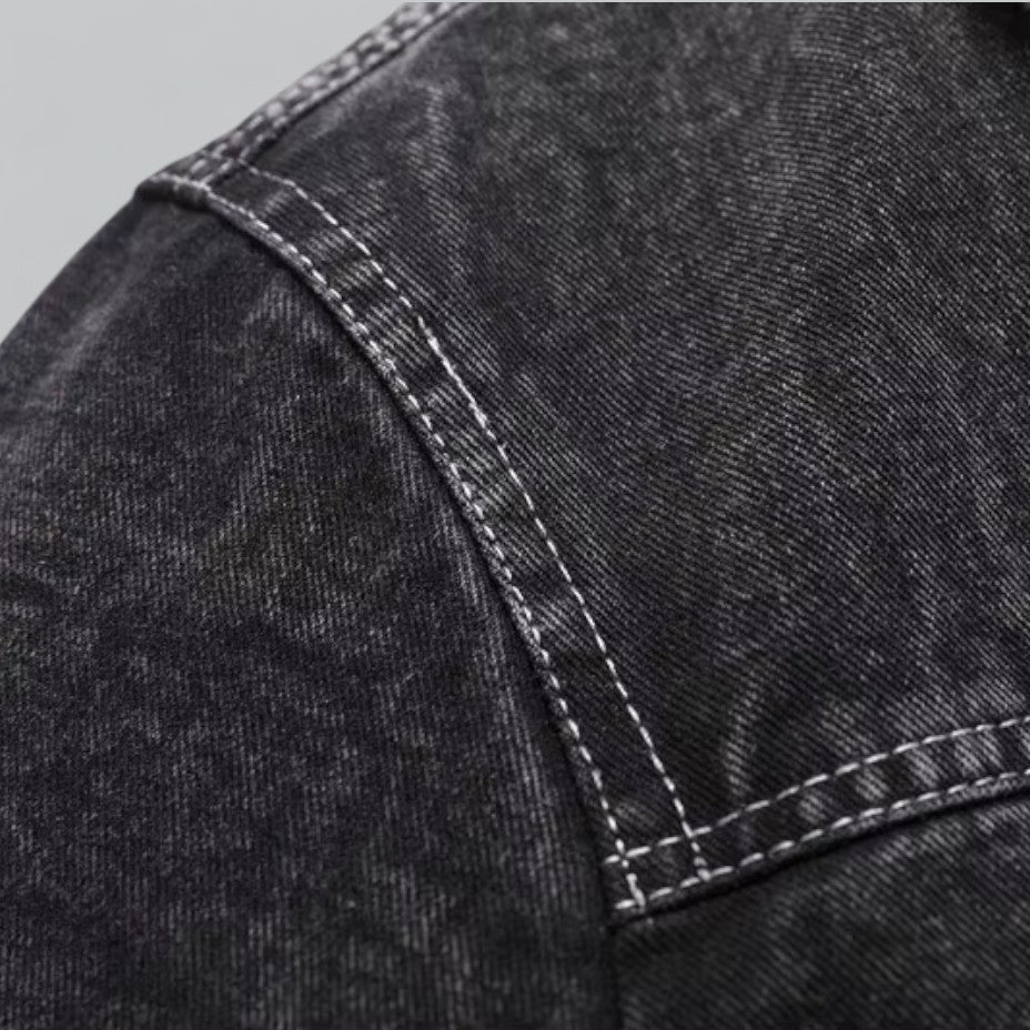 Herre Denimjakke Fleeceforet