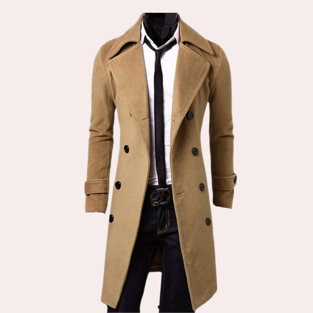 Herre Dobbeltradet Trenchcoat Stilfuld