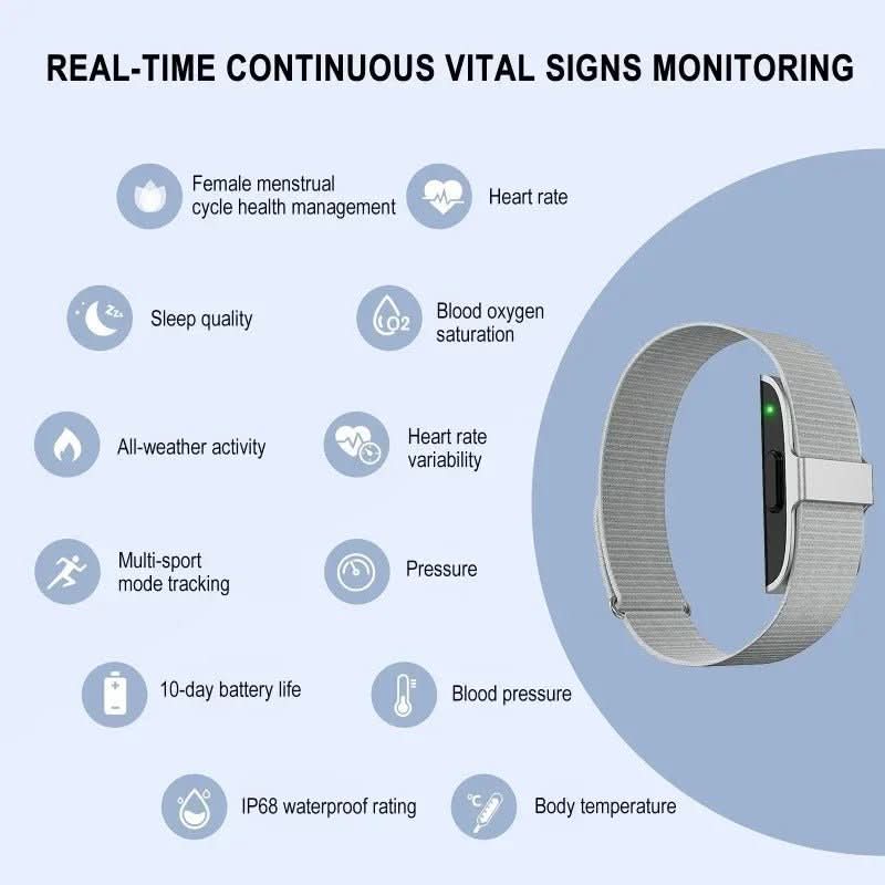 Mænds Fitness Tracker med Pulsmåling og O2 Overvågning