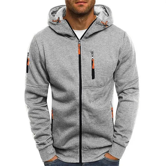 Herre Hoodie med Justerbar Hætte og Kangaroo-lomme