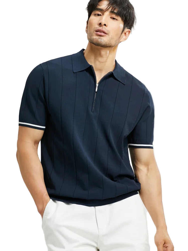 Herre Kort Poloshirt Slank Pasform