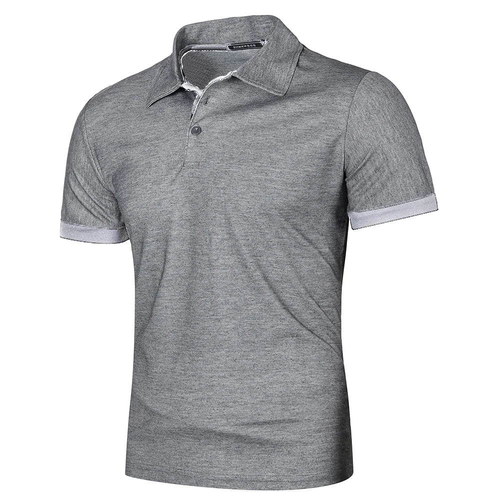 Herre Kortærmet Polo T-Shirt med Kontrastfarve Casual Style