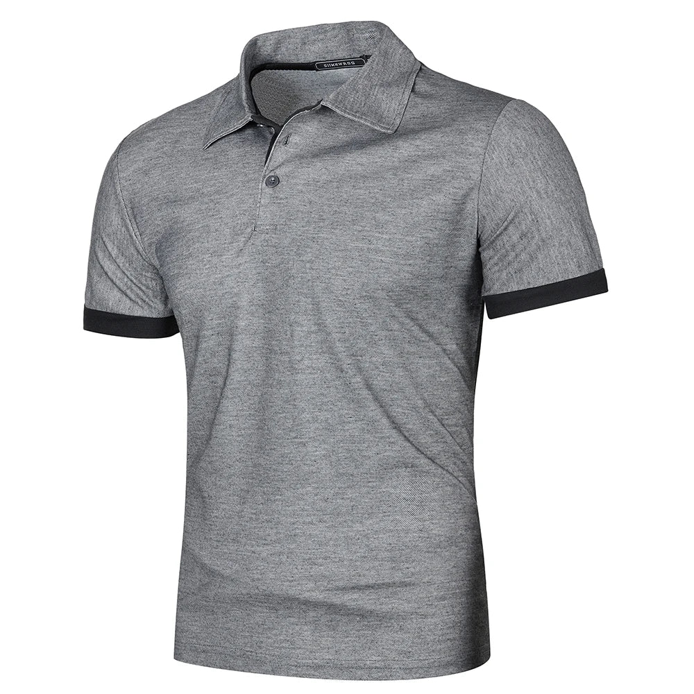Herre Kortærmet Polo T-Shirt med Kontrastfarve Casual Style