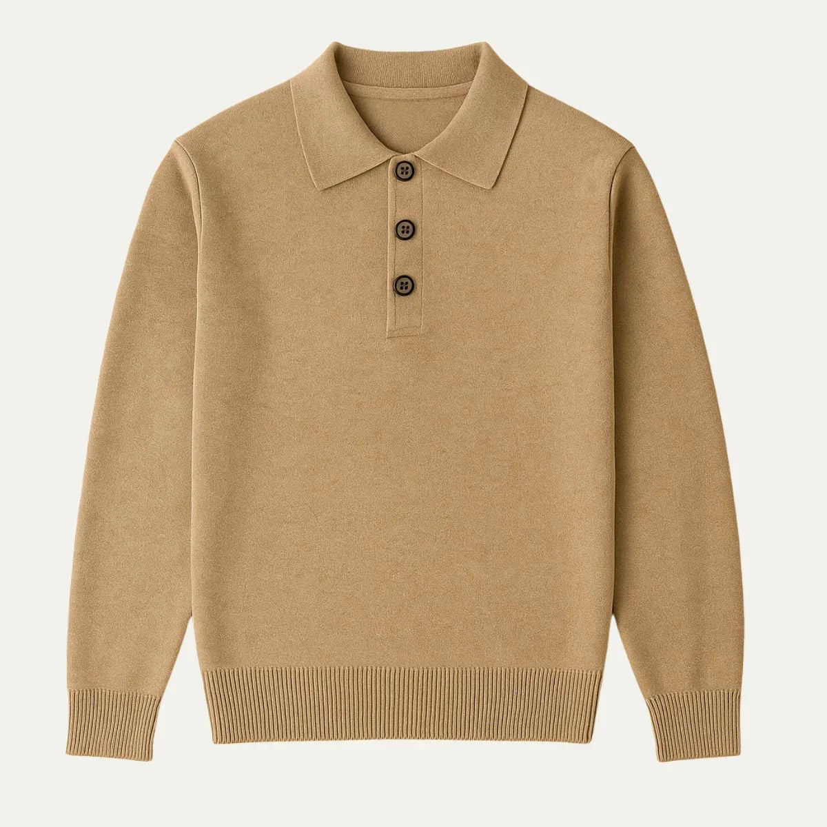 Herre Poloshirt Klassisk Stil 3-Knap Design