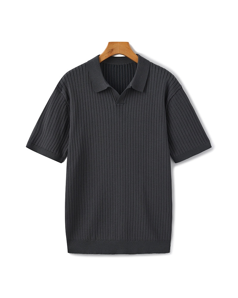 Herre Poloshirt Ribbet Stil