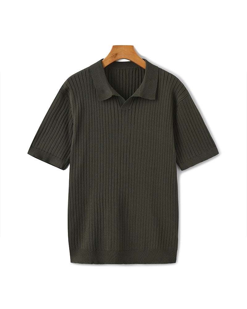 Herre Poloshirt Ribbet Stil