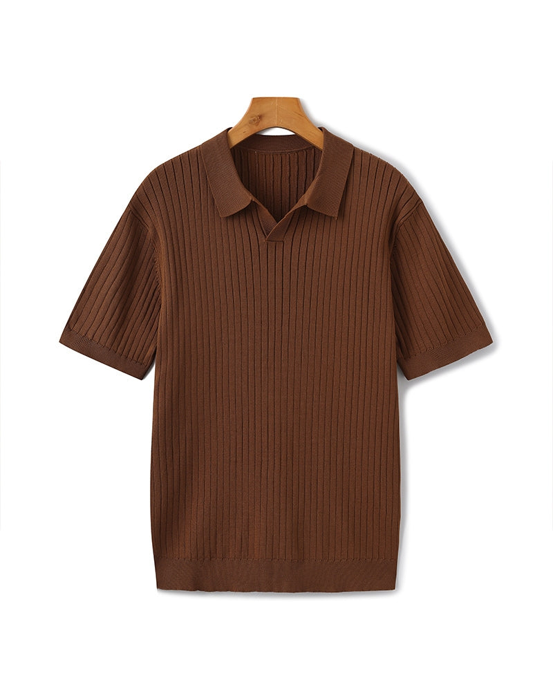 Herre Poloshirt Ribbet Stil