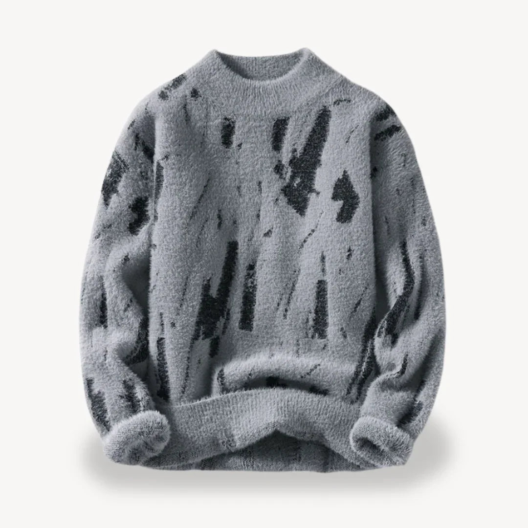 Herre Striktrøje Med Fuzzy Design Casual Rund Hals
