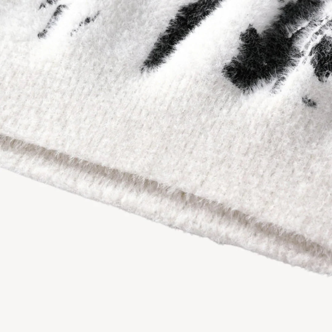 Herre Striktrøje Med Fuzzy Design Casual Rund Hals