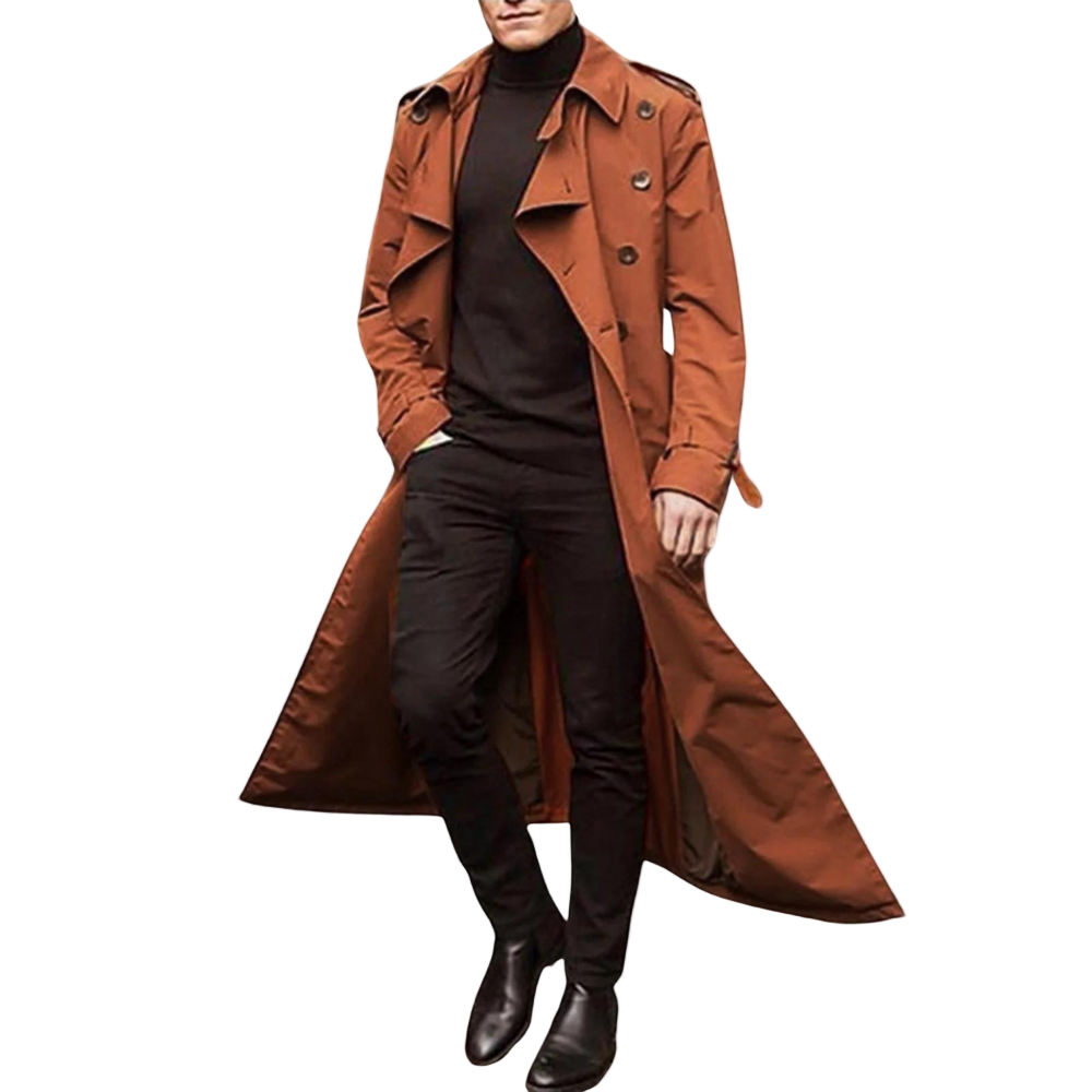 Herre Trenchcoat Afslappet Stil