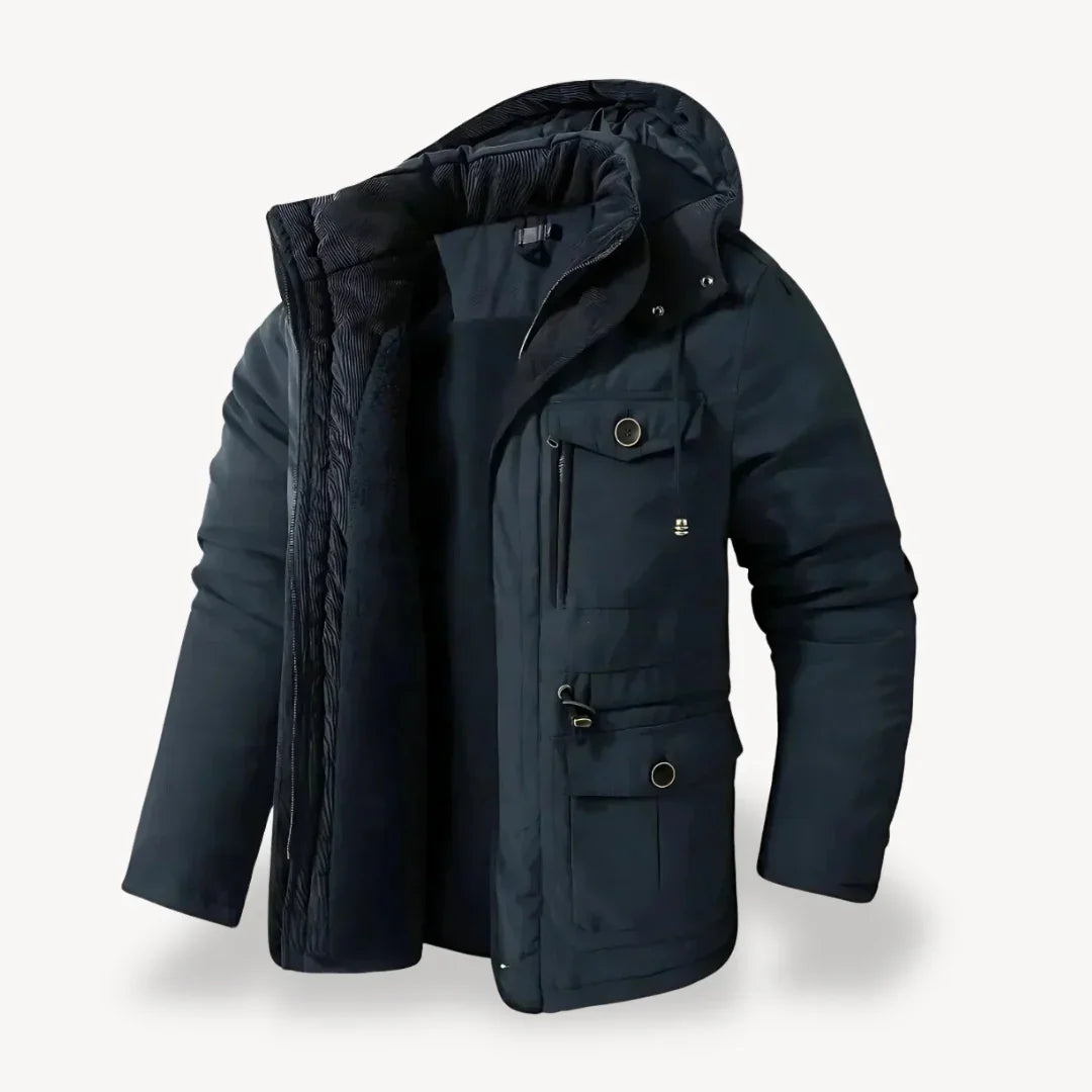 Herre Vinterparka Med Vandtæt Design Aftagelig Hætte