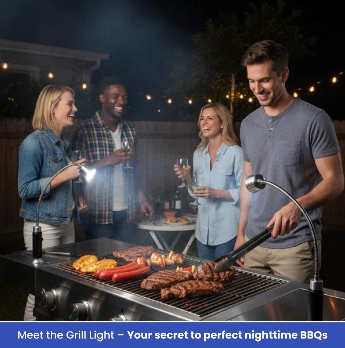 Magnetisk Grilllys Kompakt Design til Udendørs Brug