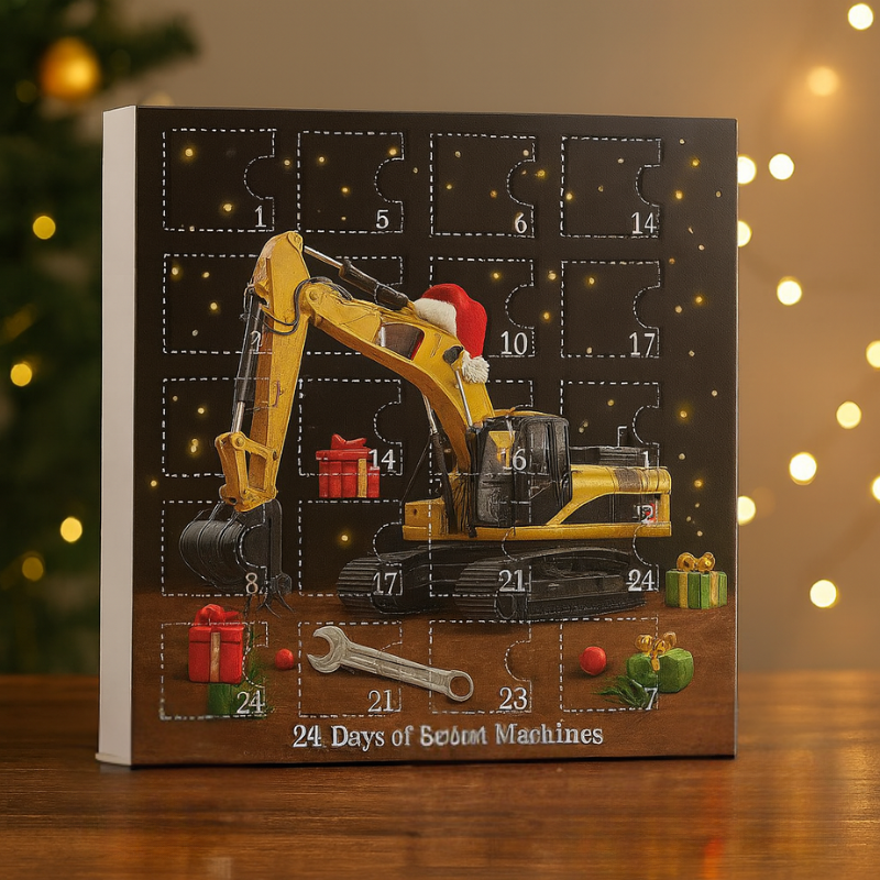 ConstructJoy | Børne Adventskalender Byggeplads Køretøjer Ornamenter