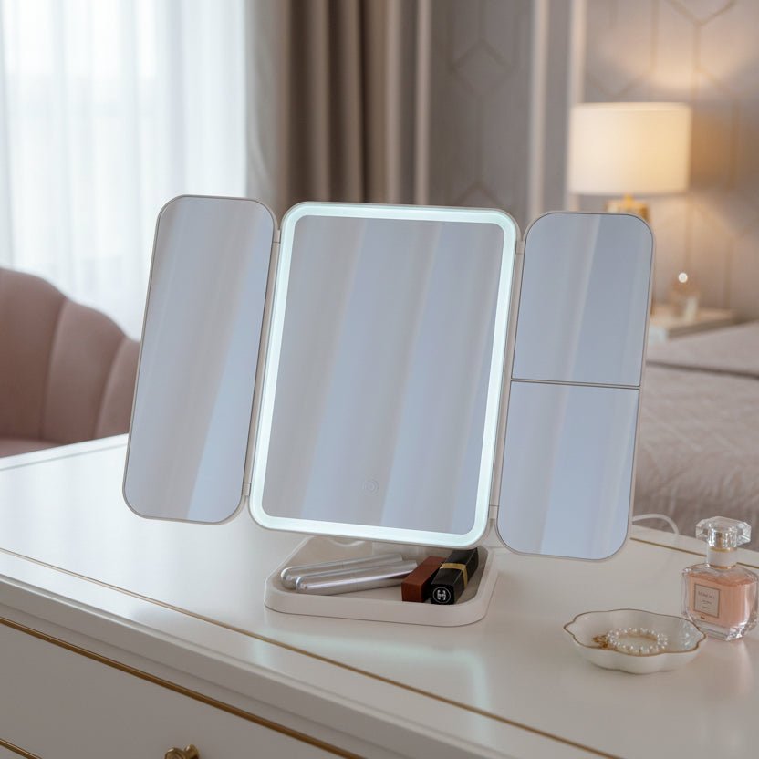 Makeup Spejl med LED-belysning i 3 Farver