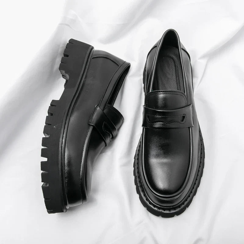Herresorte Chunky Sole Loafers – Moderne Slip-On Dress Shoes