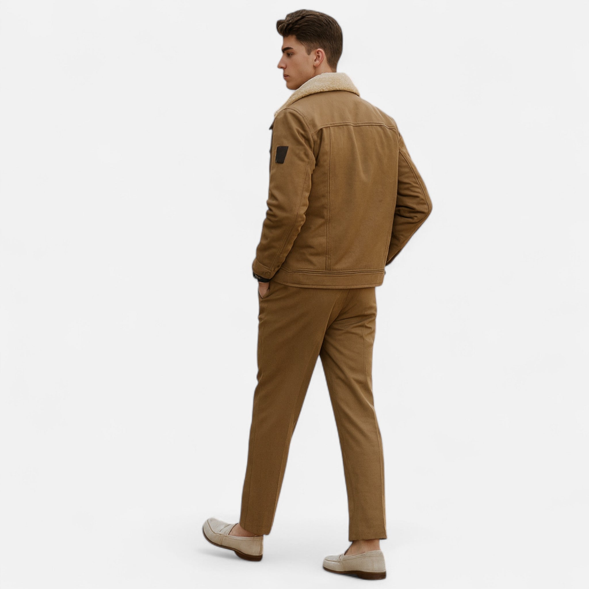 Herre Bomberjakke – Klassisk Aviator – Sherpa Krave – Vinter Casual