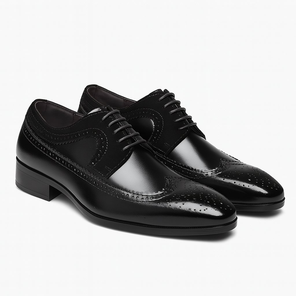 Herre Brogue Oxford Sko – To-farvet Wingtip Design